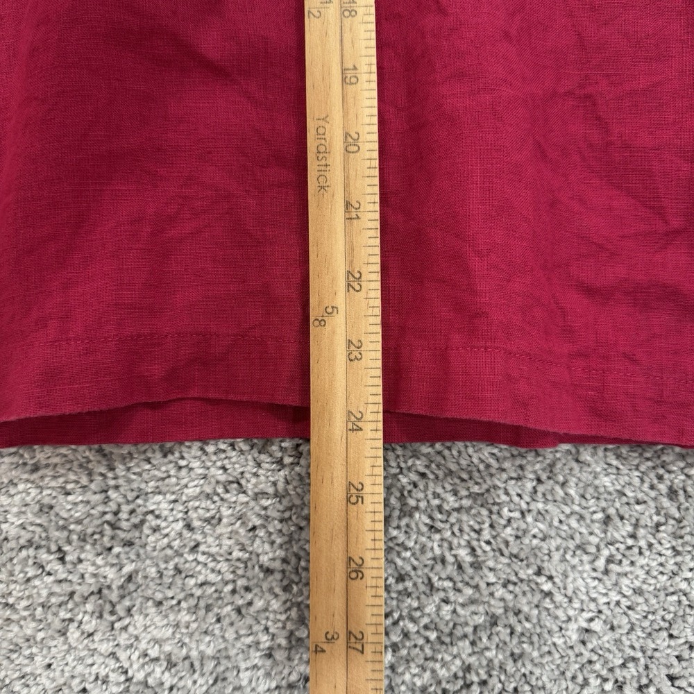 Flax 100% Linen Top Womens L Raspberry Lagenlook Boxy Lagom Coastal Oversized - Picture 5 of 14